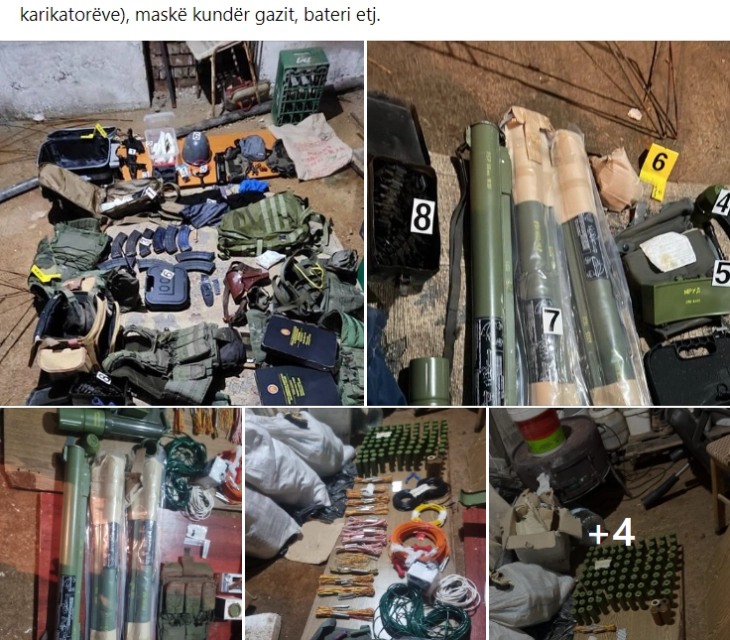 Рација во северно Косово, меѓу запленетото оружје пронајдени минофрлачи и експлозив