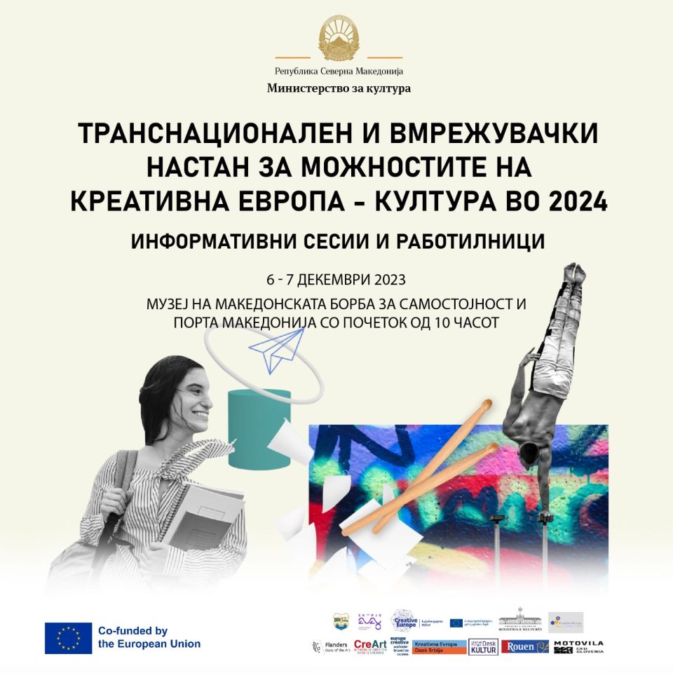 Дводневен Транснационалени вмрежувачки настан за можностите на програмата „Креативна Европа“-потпрограма Култура
