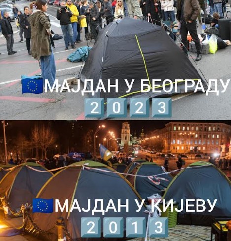 Eксперт за шарени револуции споредува: Taктиката од Киев се употребува во Белград