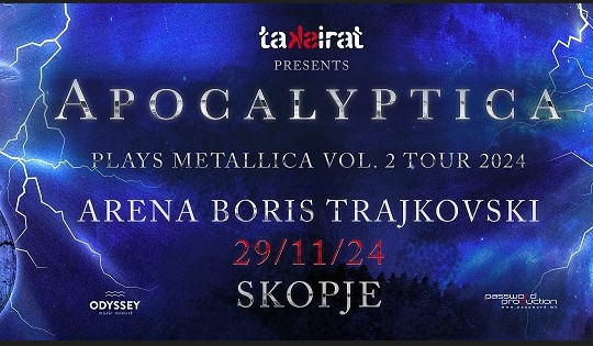 Apocalyptica доаѓа во Скопје за отварањето на 26.Таксират Фестивал