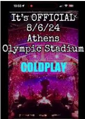 „Колдплеј“ ќе настапат на Олимпискиот стадион во Атина, кој од крајот на септември е затворен поради проблеми со статитката