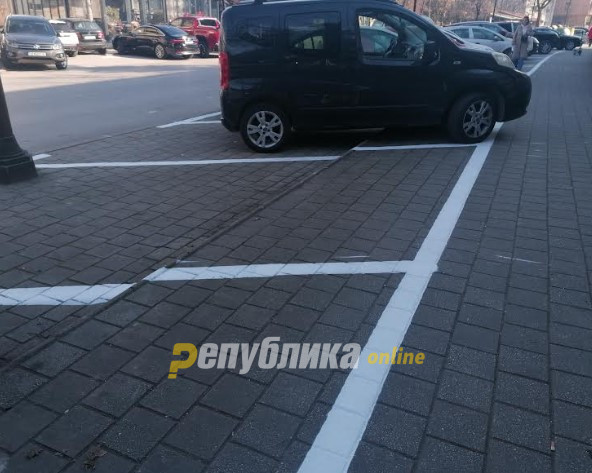 Почна обележувањето на паринг местата за зонското паркирање во Карпош 1 и 2