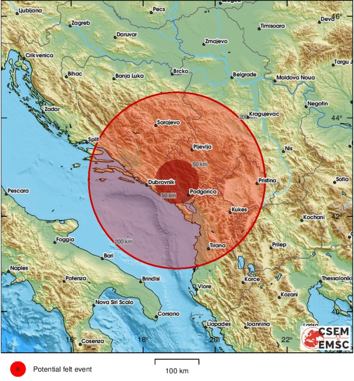 Уште еден силен земјотрес во Црна Гора