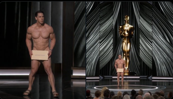 Актерот и борач Џон Сина гол го најави Оскарот за најдобра костимографија