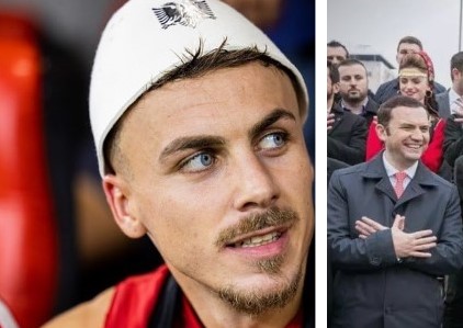 Османи угости албански фудбалер познат по „летањето орли“ и кој ја одбра Албанија наместо Македонија
