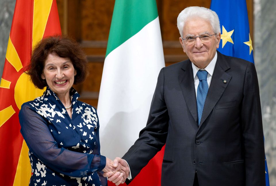Претседателката Сиљановска Давкова на средба со италијанскиот претседател Матарела: Се согласивме дека европските стандарди треба да се почитуваат и од оние надвор, како нас, но и од оние внатре