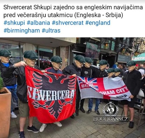 „Шверцерите“ на Груби во тепачката против Србија навивале за Англија