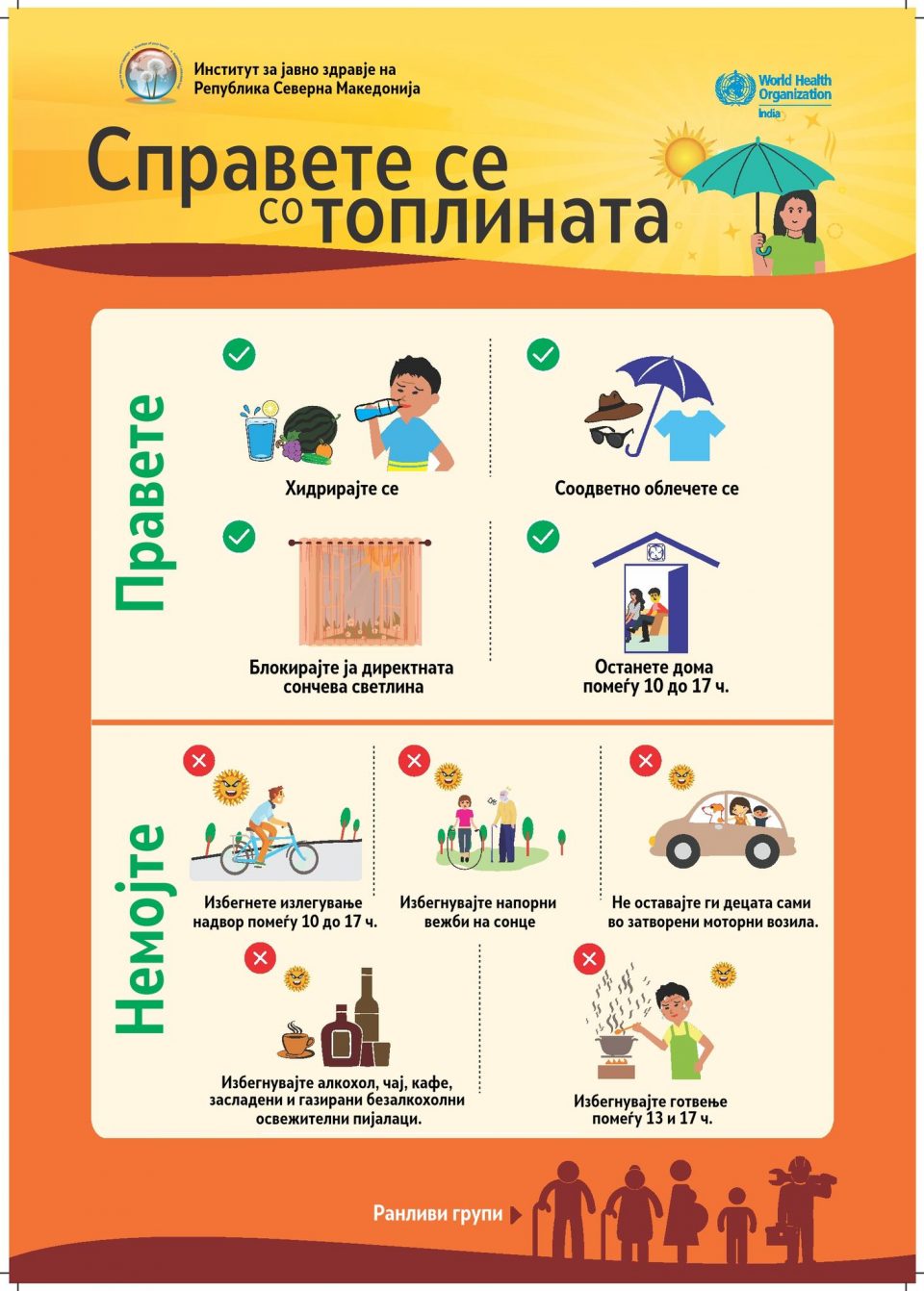 ИЈЗ со препораки како да се разладиме на екстремна топлина