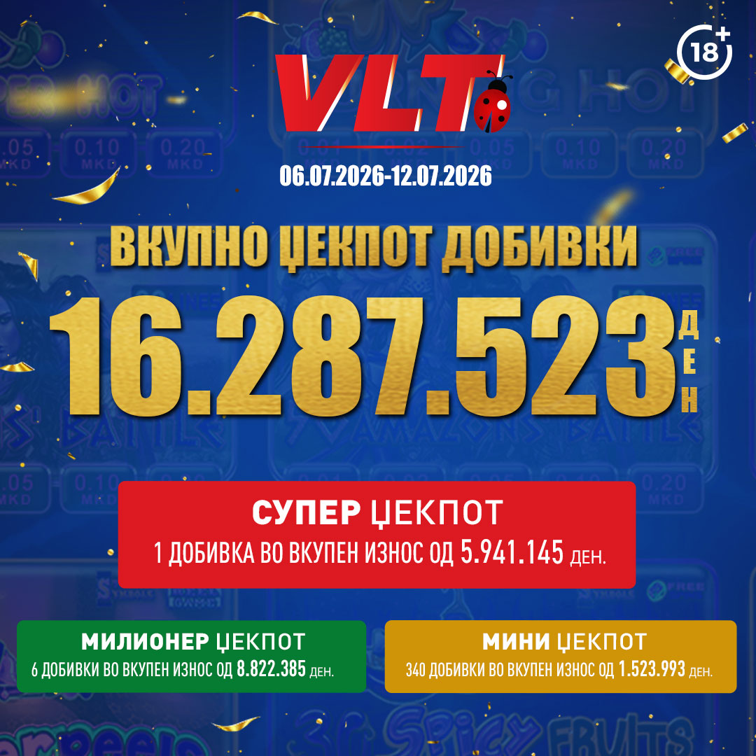 Среќни ВЛТ вести: Е.Џ. од Скопје освои супер милионер вреден 5.941.145 денари